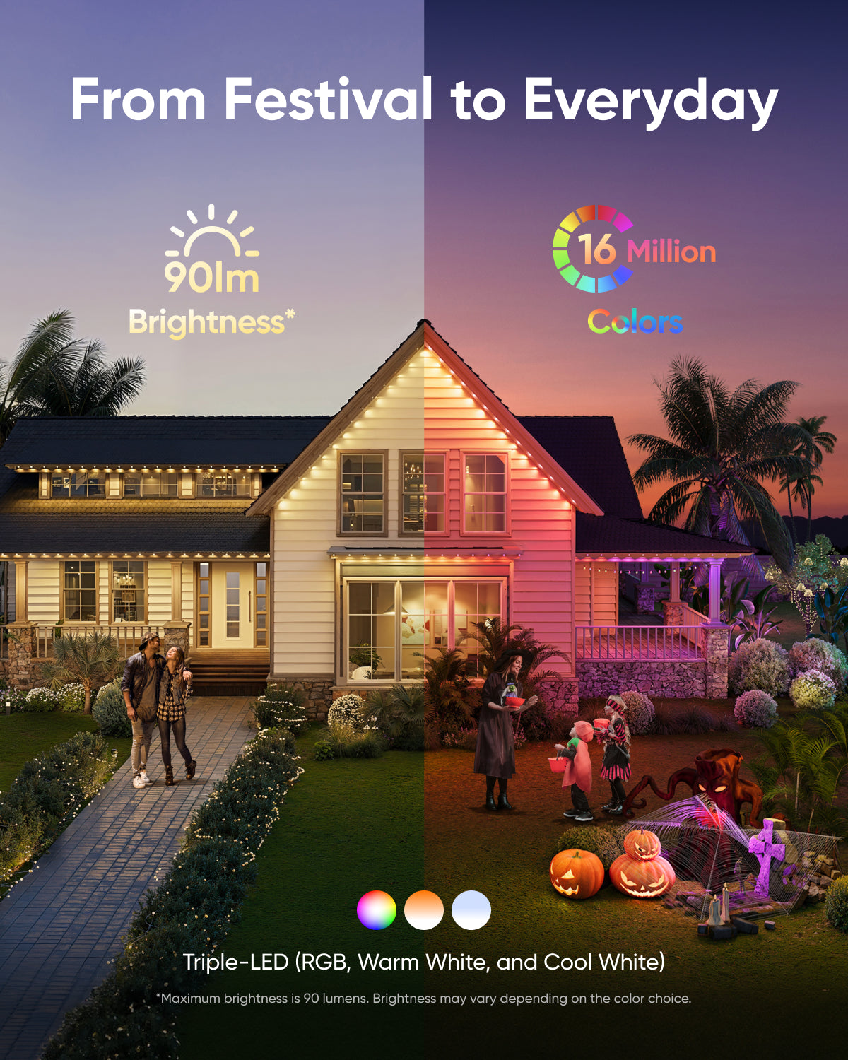 eufy Permanent Outdoor Lights on a home
